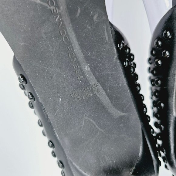 French Connection Forever D'Orsay Heels 7.5 Black Vegan Leather Studded Pointed - Picture 11 of 15